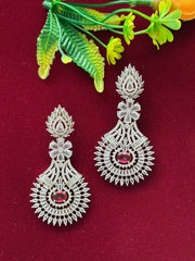 CZ Royal Ruby Designer Earring