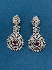 CZ Royal Ruby Designer Earring