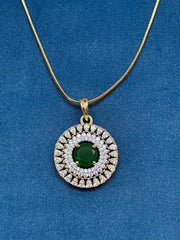 CZ Elegant Emerald Pendant Set