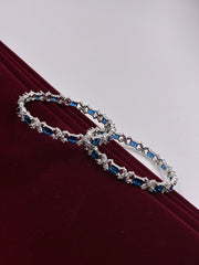 CZ blue bloom Bangle