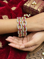 CZ Pink Loop Luxe Designer Bangle