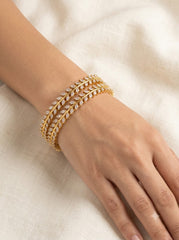 CZ Sequence of Petals Designer Bangle